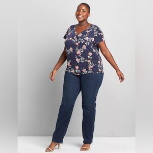 NWT Lane Bryant Signature Fit Straight Jean-Everyday Dark Wash 28L